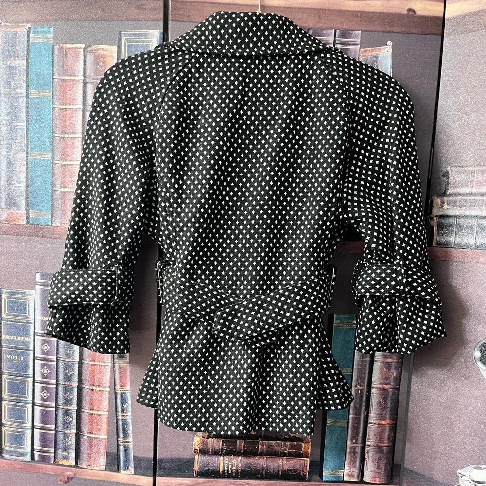 Y2K Forever 21 Black Polka Dot Blazer Size Large - Picture 2 of 15
